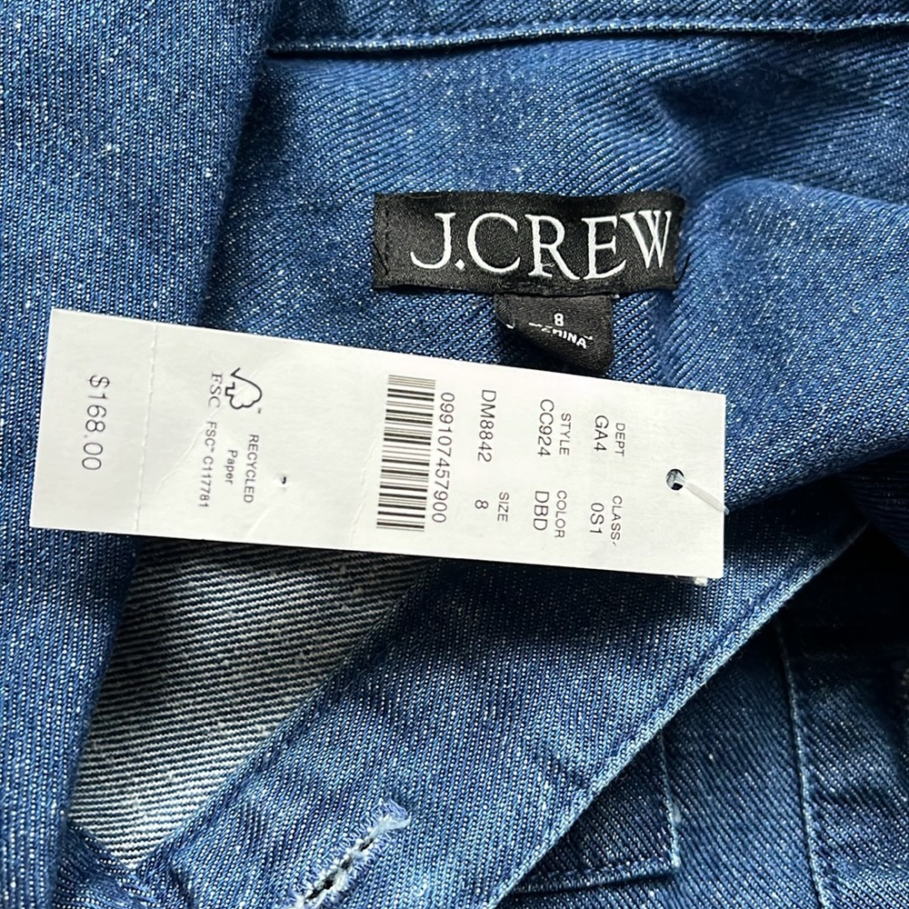 NWT | JCrew Denim Utility Pocket Dress | Sz 8 - Picture 5 of 5